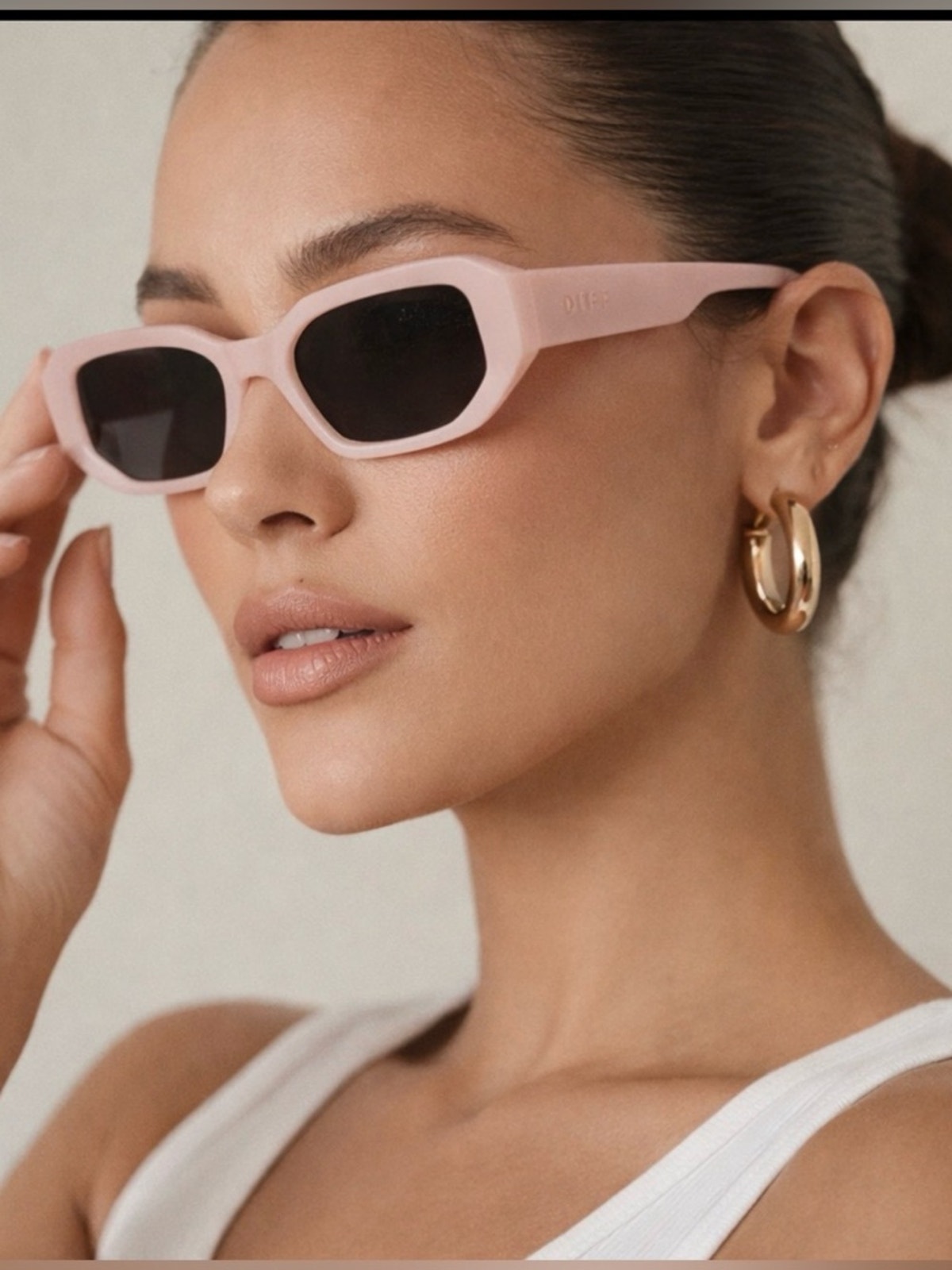 Diff Pink Rectangle Sunglasses Polarized Y2k Aesthetic Retro Uv 400